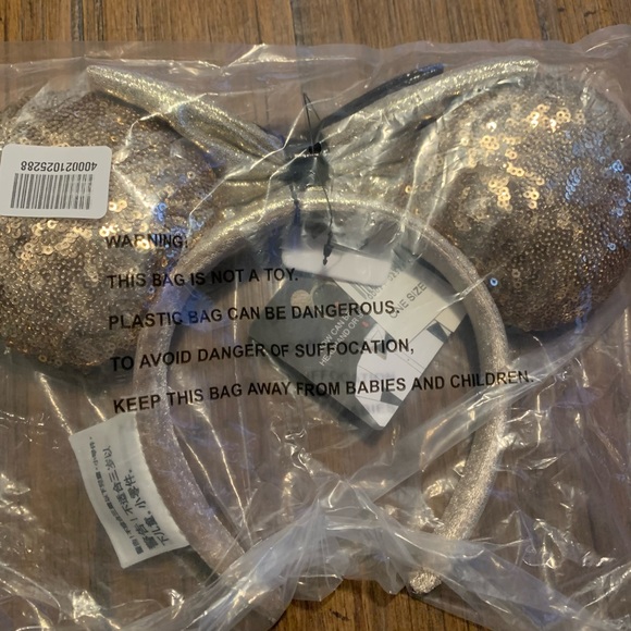 New 2018 Disney Parks Mickey Mouse 90th Years Gold Ears Headband Detachable Bow - Picture 9 of 10